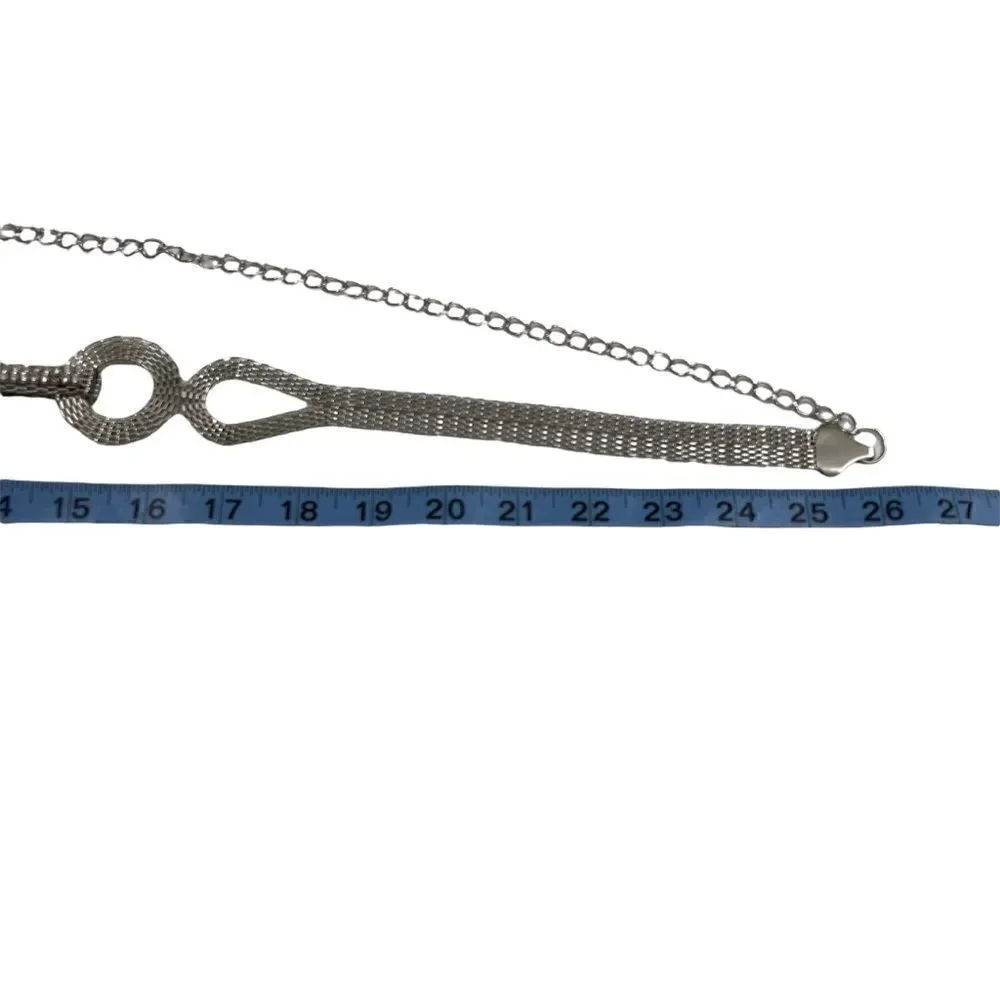 Silver Tone Chain Belt with Rhinestones
